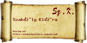 Szakály Klára névjegykártya