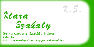 klara szakaly business card