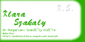 klara szakaly business card